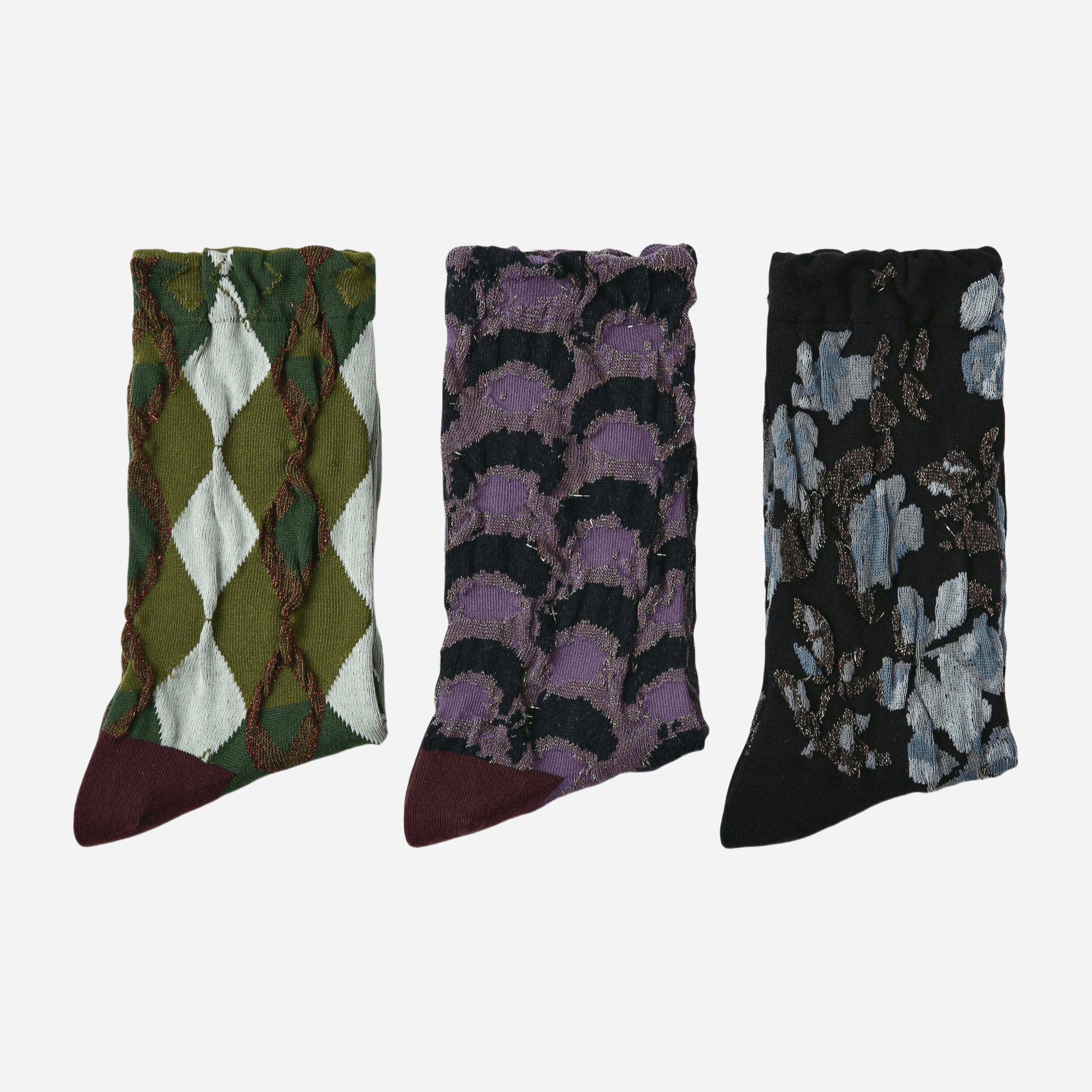 Women's Moody Jacquard Crew Socks - 3 pairs