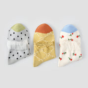 Retro Bloom Floral Relief Ankle Socks 3-Pack