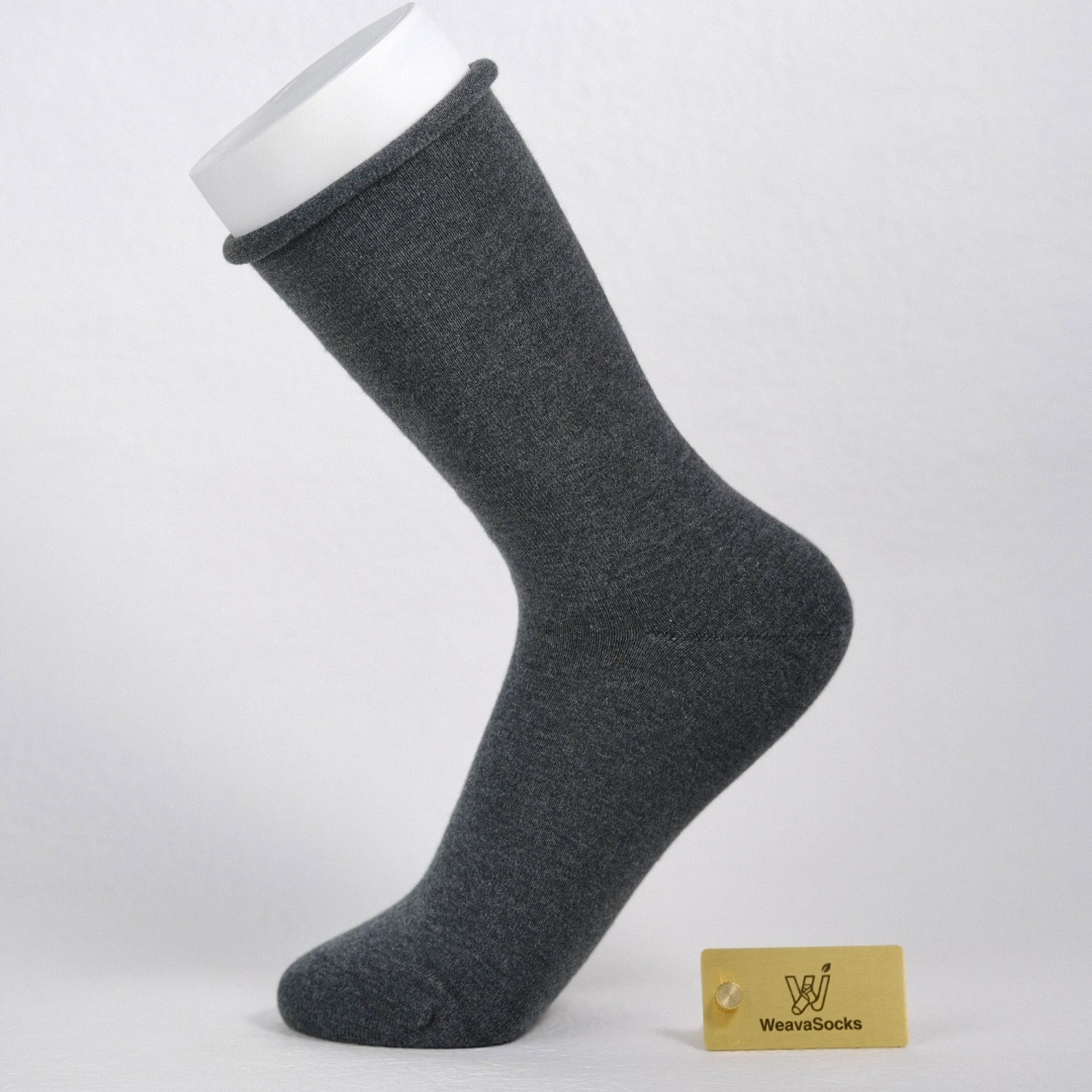 Women's 98% Cotton Classic Roll Top Slouch Crew Socks - product photo showing soft cotton-rich comfort