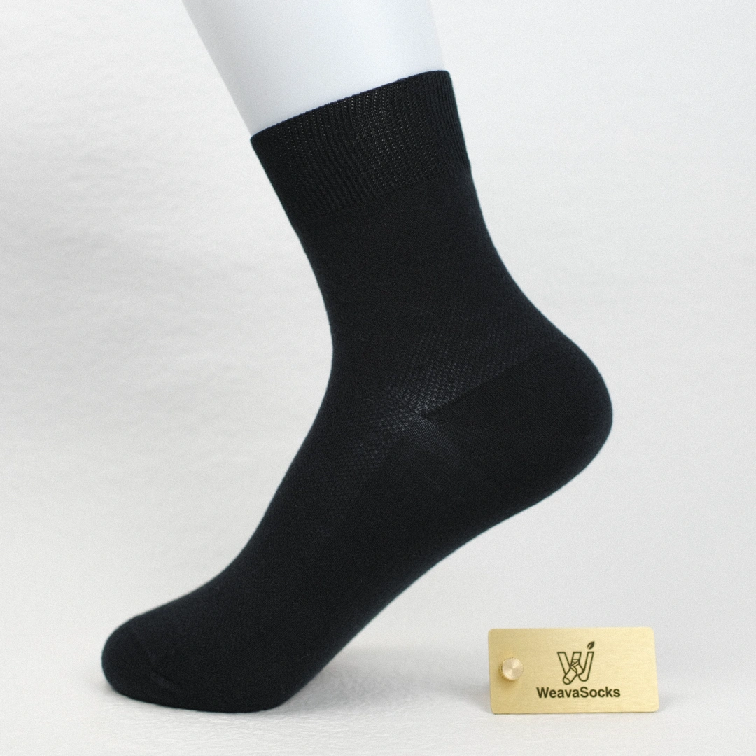 Women's 99% Supima® Cotton Ultra-Soft Mesh Crew Socks - product photo showing breathable mesh comfort