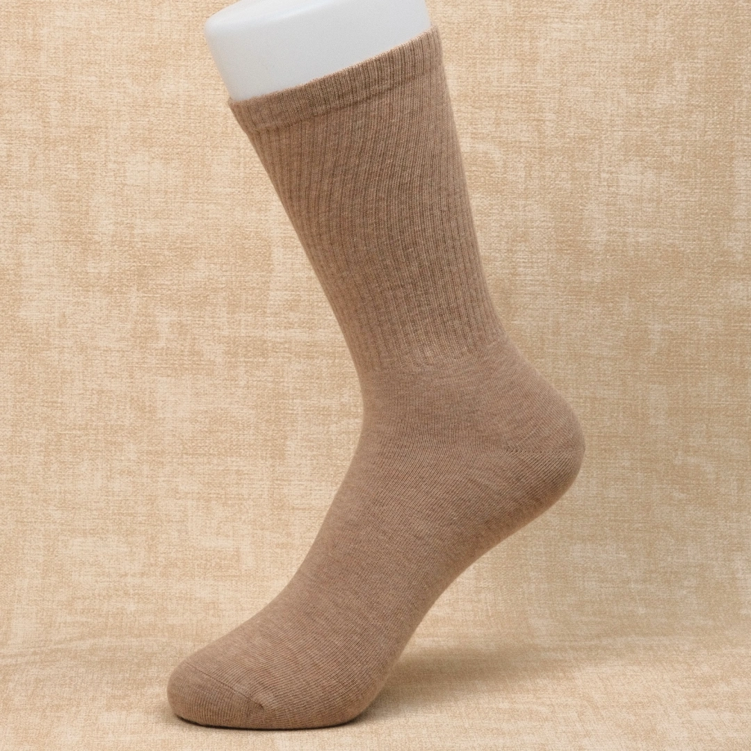 Women's 98% Cotton Ribbed 7.5" Crew Socks - detail photo showing soft cotton-rich comfort