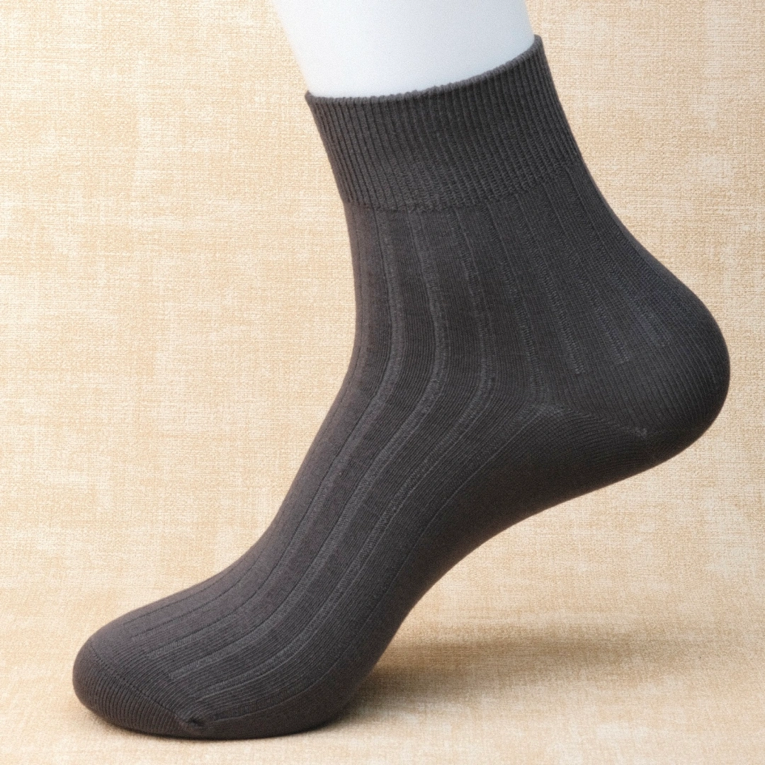 Men's Classic Ribbed 98% Cotton Crew Socks - detail photo showing soft cotton-rich comfort