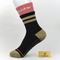 Women's Retro Striped Non-Slip Yoga & Pilates Crew Socks - product photo showing secure grip comfort