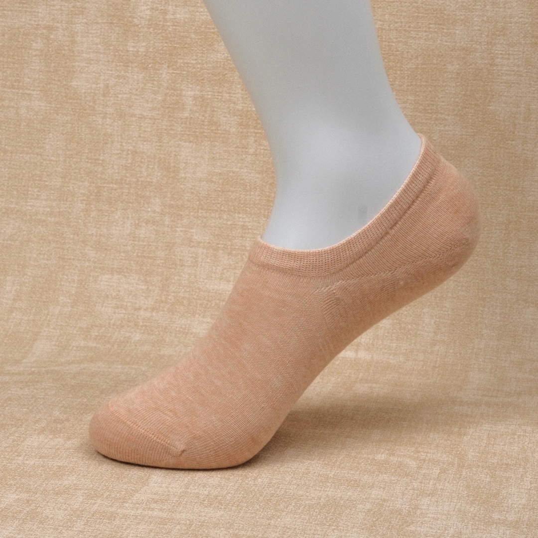 Women's 95% Cotton Ultra-Soft Heathered No-Show Socks - product photo showing soft cotton comfort