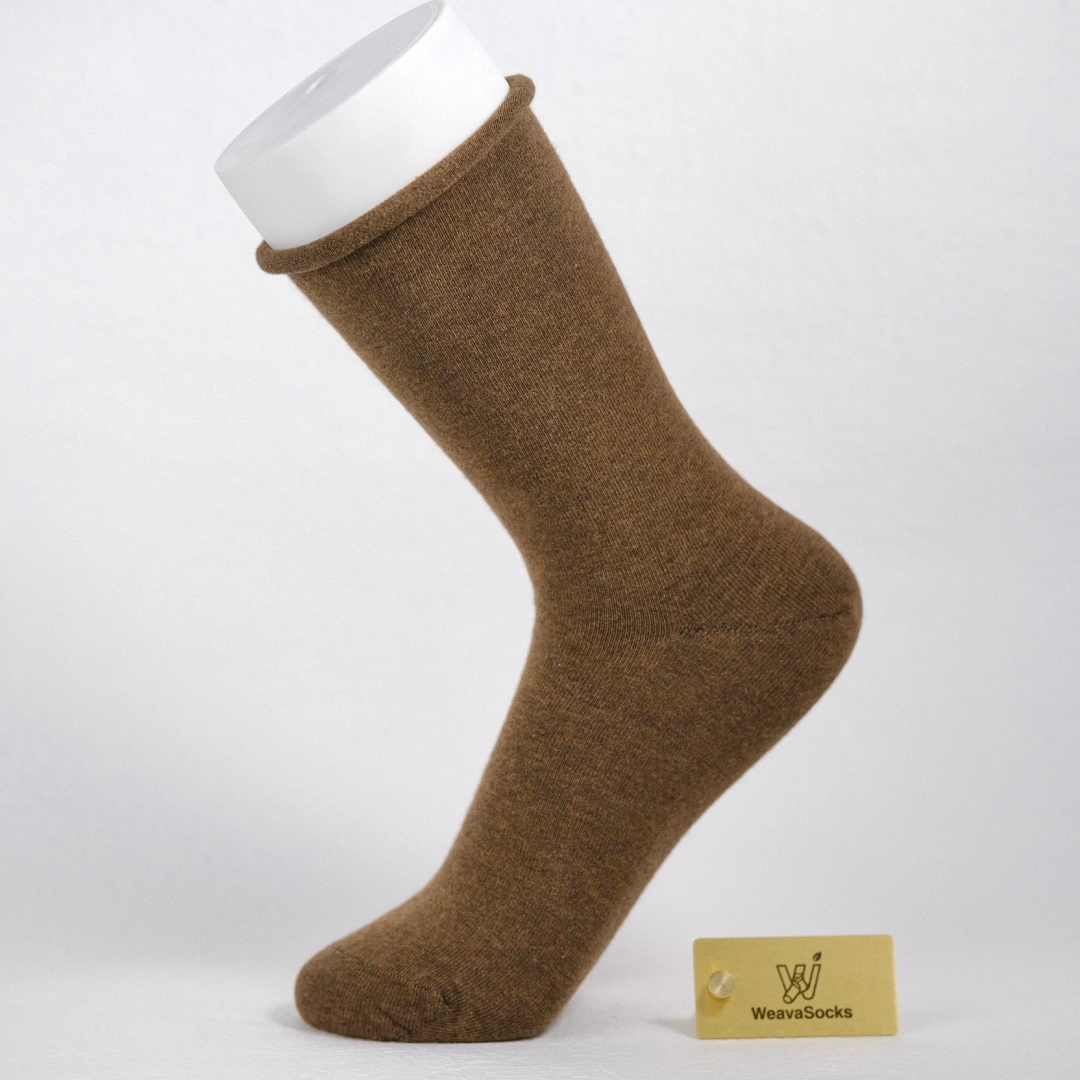 Women's 98% Cotton Classic Roll Top Slouch Crew Socks - product photo showing soft cotton-rich comfort