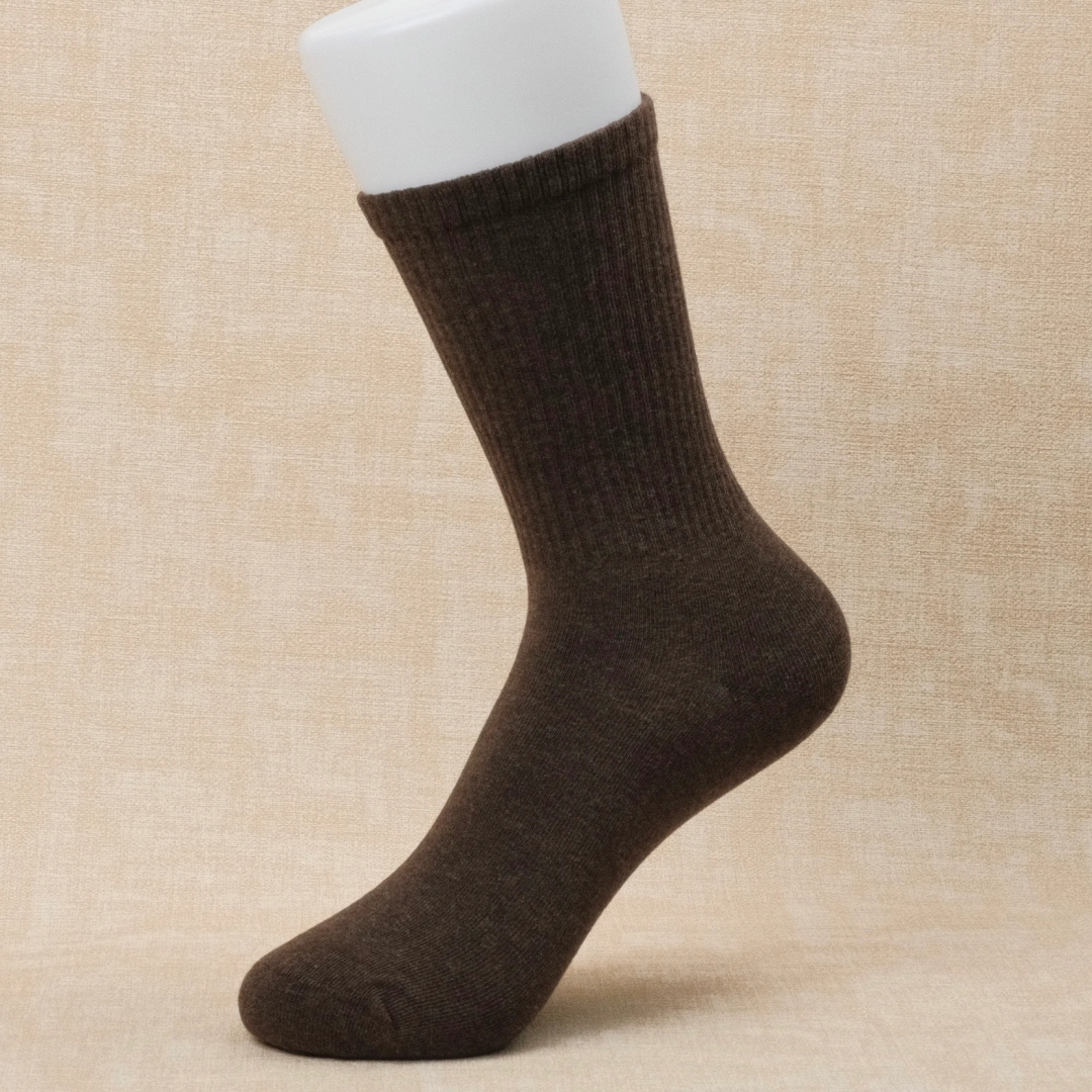 Women's 98% Cotton Ribbed 7.5" Crew Socks - detail photo showing soft cotton-rich comfort