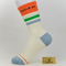 Women's Retro Striped Non-Slip Yoga & Pilates Crew Socks - product photo showing secure grip comfort