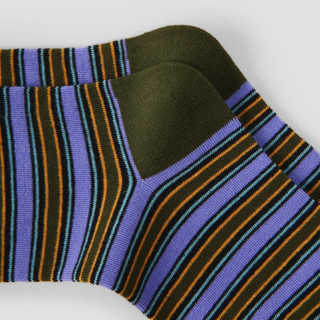 Women's Designer Dancing Bunny Striped Calf Socks