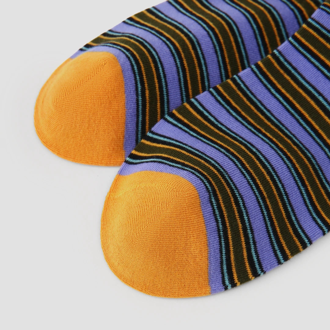 Women's Designer Dancing Bunny Striped Calf Socks