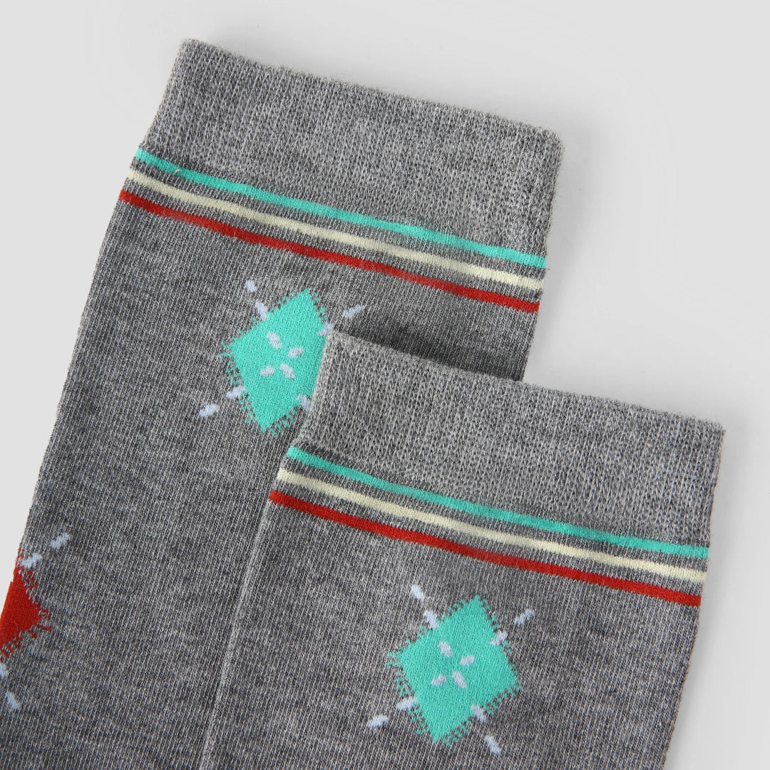 Women's Designer "Renaissance" Argyle Preppy Calf Socks