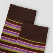 Women's Designer Retro Multi-Striped Colorblock Crew Socks