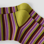 Women's Designer Retro Multi-Striped Colorblock Crew Socks