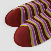 Women's Designer Retro Multi-Striped Colorblock Crew Socks