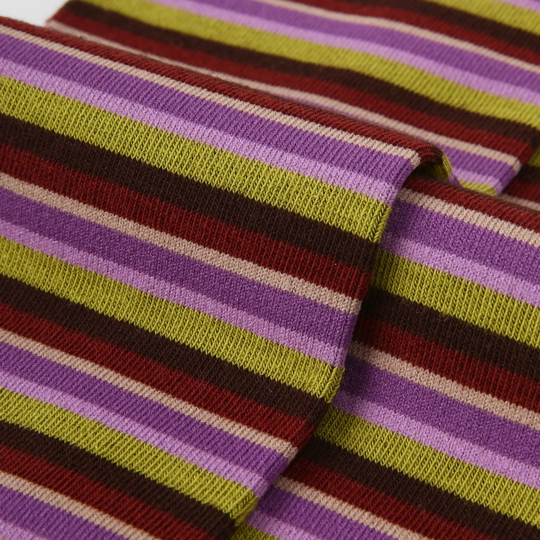 Women's Designer Retro Multi-Striped Colorblock Crew Socks