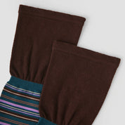 Women's Designer Teal & Lavender Striped Non-Binding Slouch Crew Socks