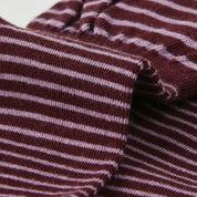 Women's Designer Maroon & Lilac Striped Non-Binding Slouch Crew Socks