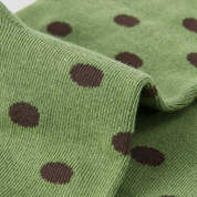 Women's Designer Matcha & Espresso Polka Dot Ruched Slouch Crew Socks