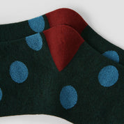 Women's Designer Retro Geometric Plaid & Polka Dot Crew Socks (3-Pack)