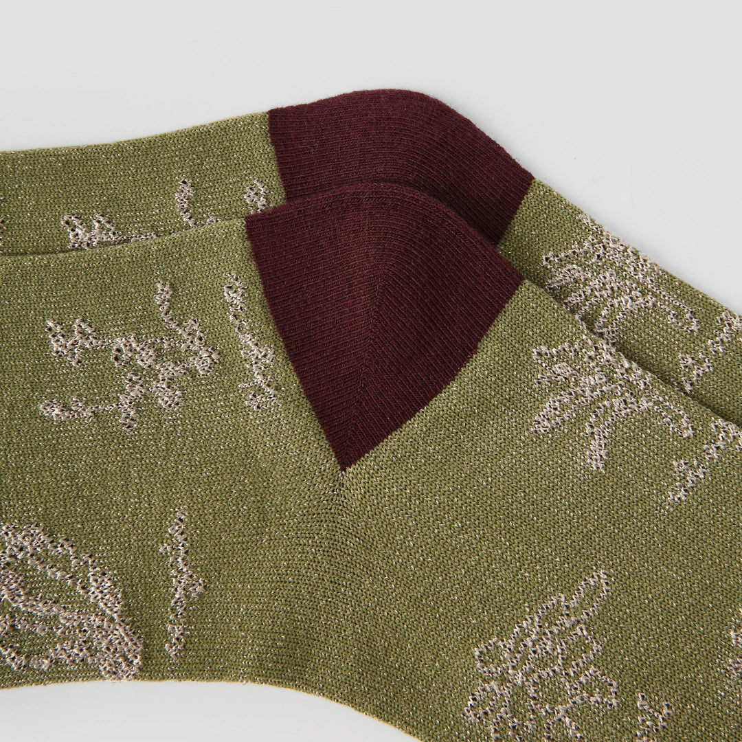Women's Designer Vintage Botanical & Bow Crew Socks (3-Pack)