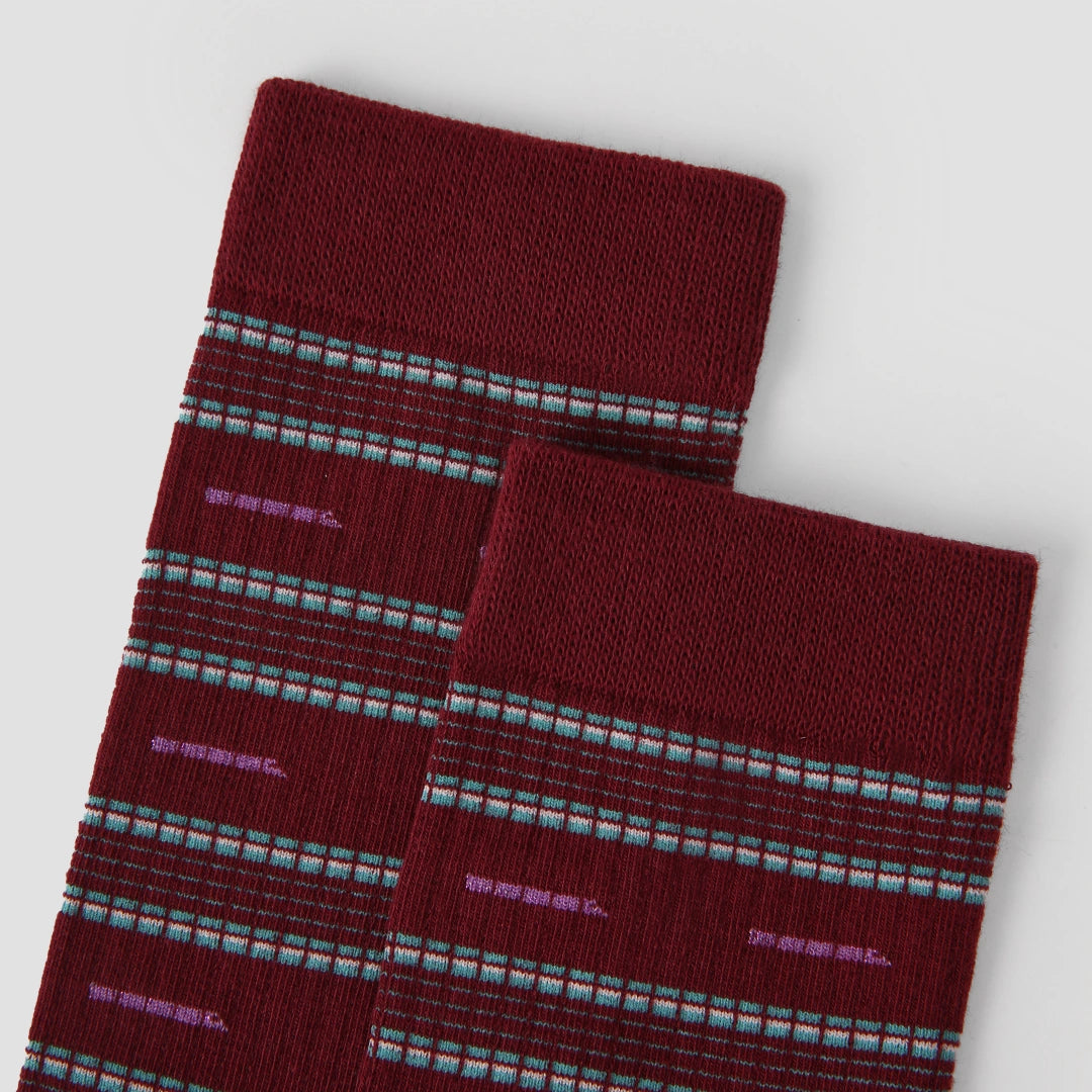 Women's Designer 3D Botanical Leaf & Shimmer Stripe Crew Socks (3-Pack)