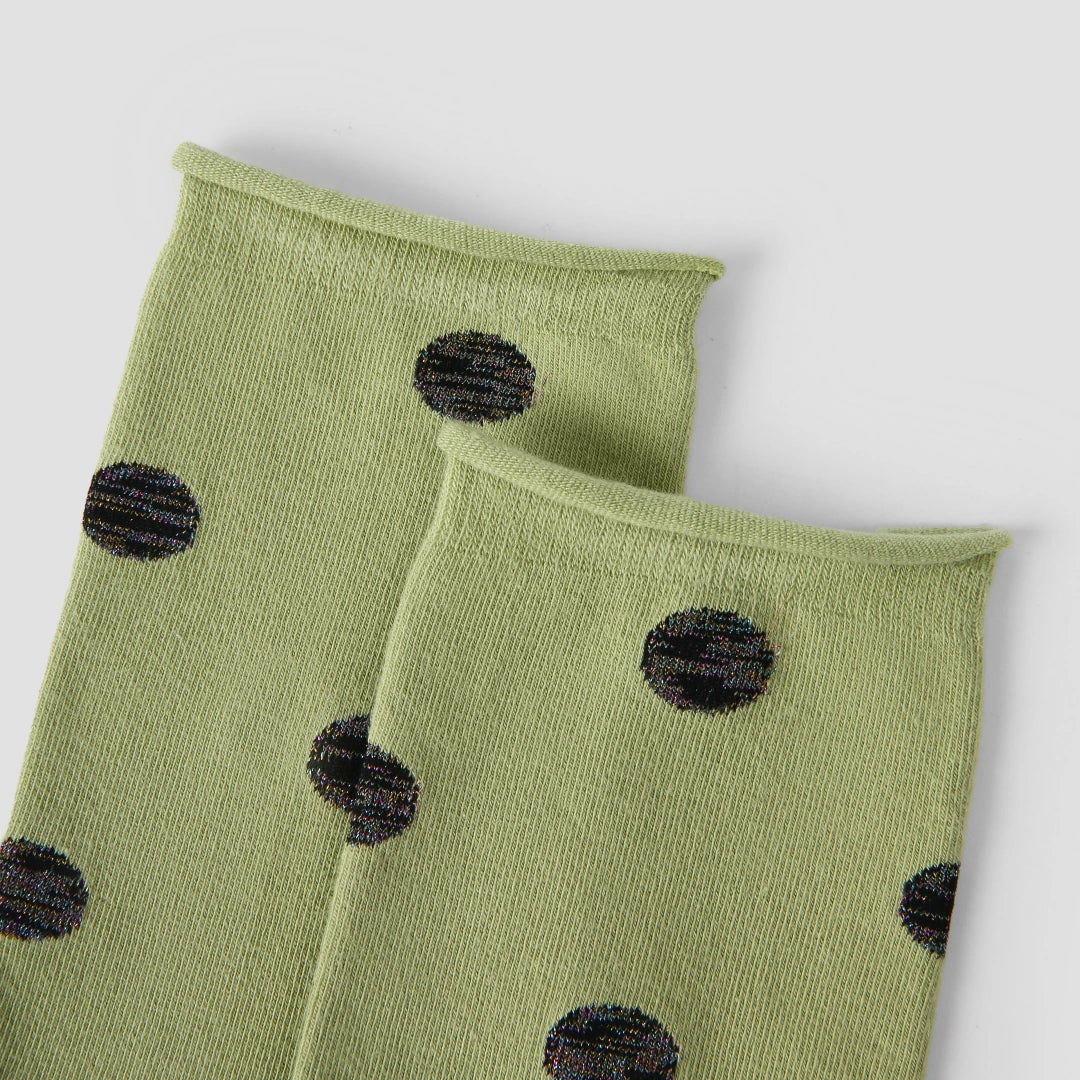 Women's Designer Shimmer Stripe & Metallic Polka Dot Crew Socks (3-Pack)