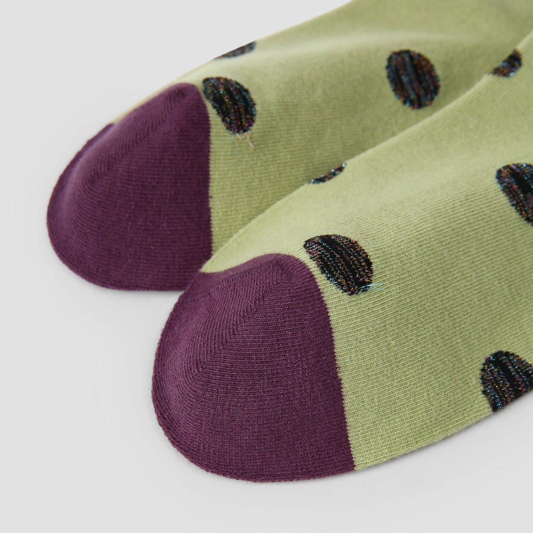 Women's Designer Shimmer Stripe & Metallic Polka Dot Crew Socks (3-Pack)