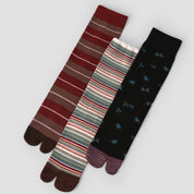 Women's Designer Metallic Lurex Tabi Split-Toe Crew Socks (3-Pack)