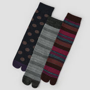 Women's Shimmer Split-Toe Tabi Crew Socks (3-Pack)