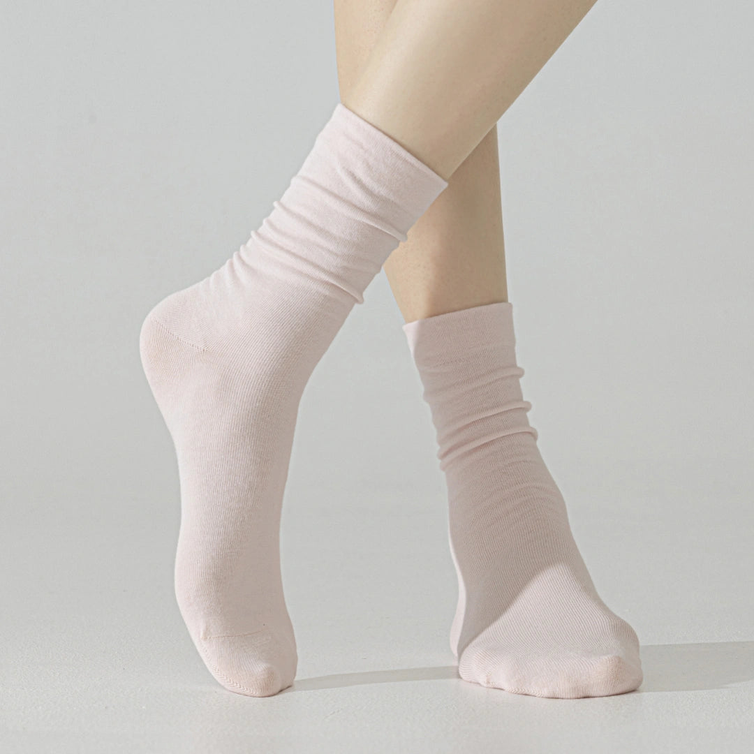 Women's Ultra-Thin 99% Cotton Sorbet Crew Socks - product photo showing soft cotton comfort