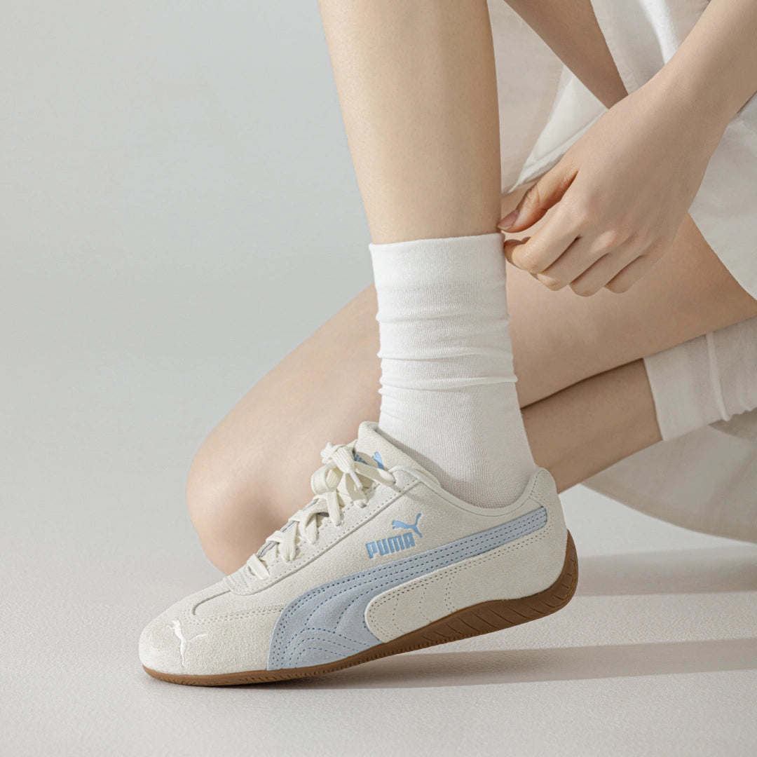 Women's Ultra-Thin 99% Cotton Sorbet Crew Socks - product photo showing soft cotton comfort