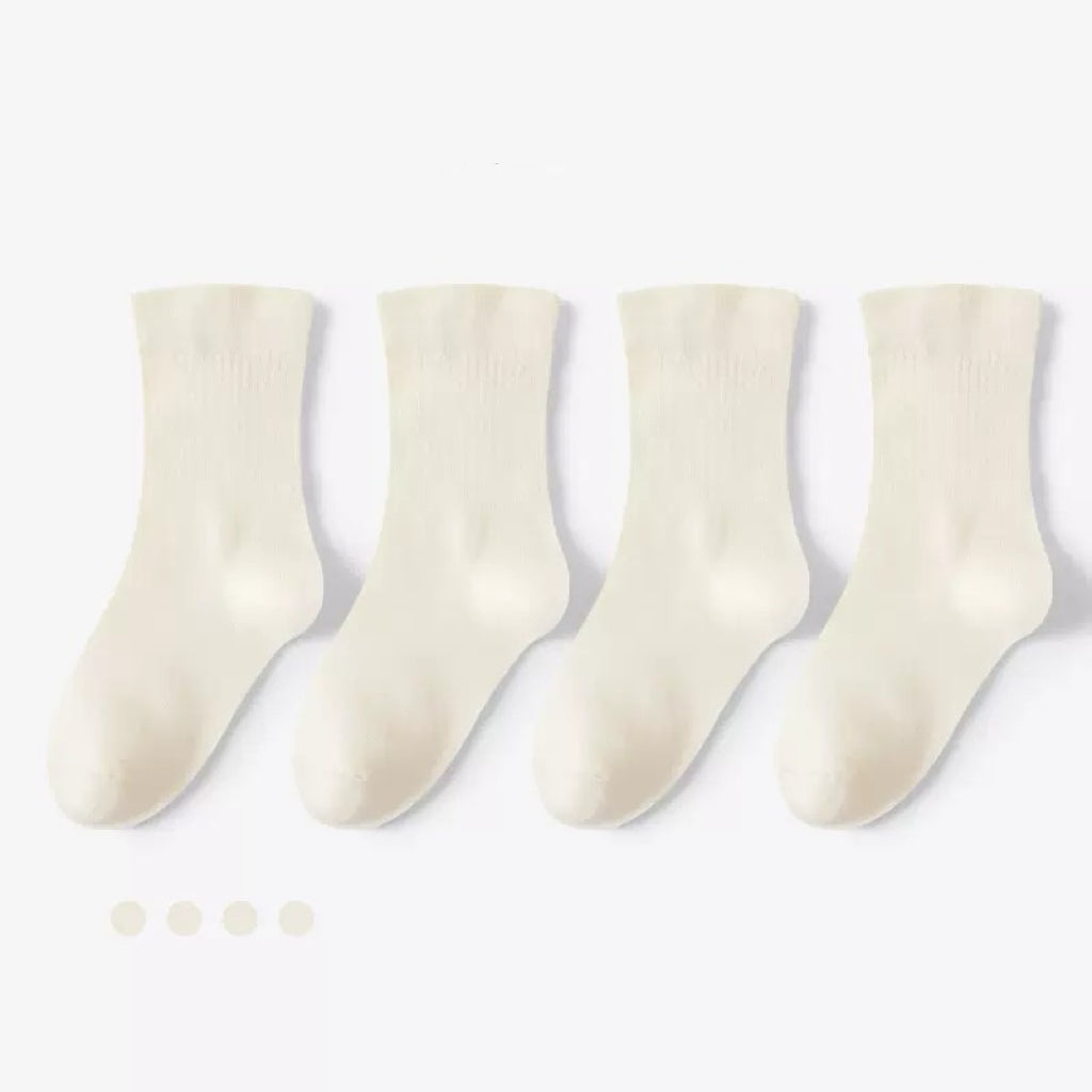 Kids' Soft Macaron 97% Long-Staple Cotton 4-Pack
