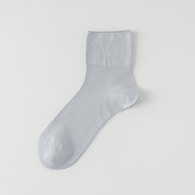 Men's Silk & Modal Non-Binding Loose Cuff Cooling Socks - detail photo showing modal and mulberry silk comfort