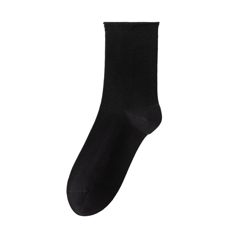 Women's 98% Cotton Ultra-Soft Roll-Top Crew Socks