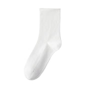 Women's 98% Cotton Ultra-Soft Roll-Top Crew Socks - product photo showing soft cotton-rich comfort