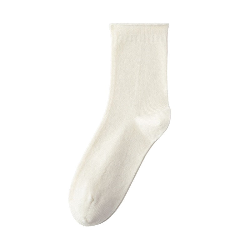 Women's 98% Cotton Ultra-Soft Roll-Top Crew Socks