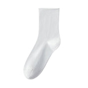 Women's 98% Cotton Ultra-Soft Roll-Top Crew Socks - product photo showing soft cotton-rich comfort