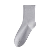 Women's 98% Cotton Ultra-Soft Roll-Top Crew Socks - product photo showing soft cotton-rich comfort