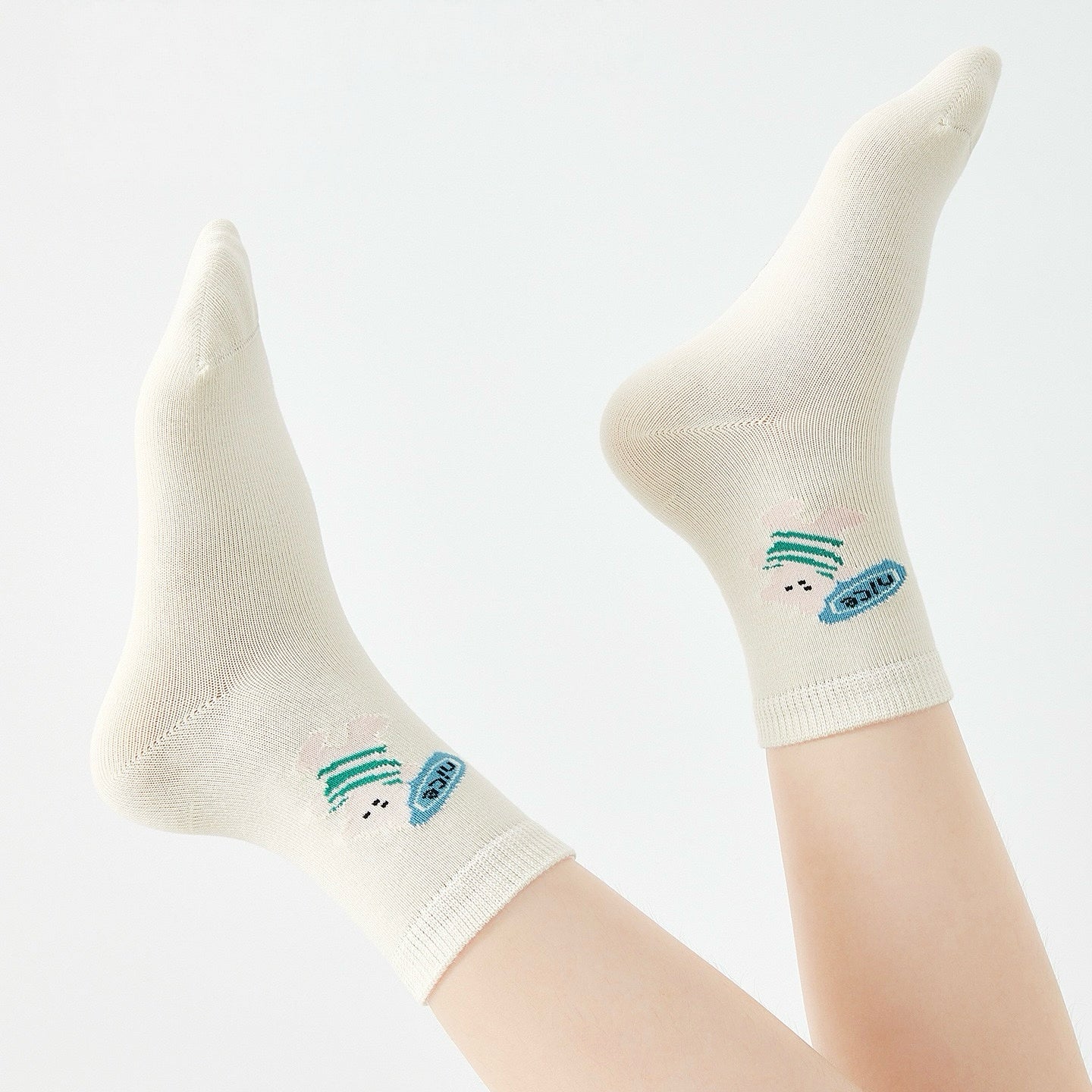 Kids' Combed Cotton Blend "Nice" Bear Crew Socks (6-Pack)