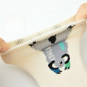 Kids' Fully Cushioned Terry Upside-Down Safari Animals Warm Crew Socks (5-Pack)