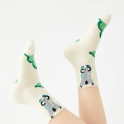 Kids' Fully Cushioned Terry Upside-Down Safari Animals Warm Crew Socks (5-Pack)