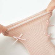 Girls' Combed Cotton Blend Ribbon Bow Ruffle Crew Socks (3-Pack)
