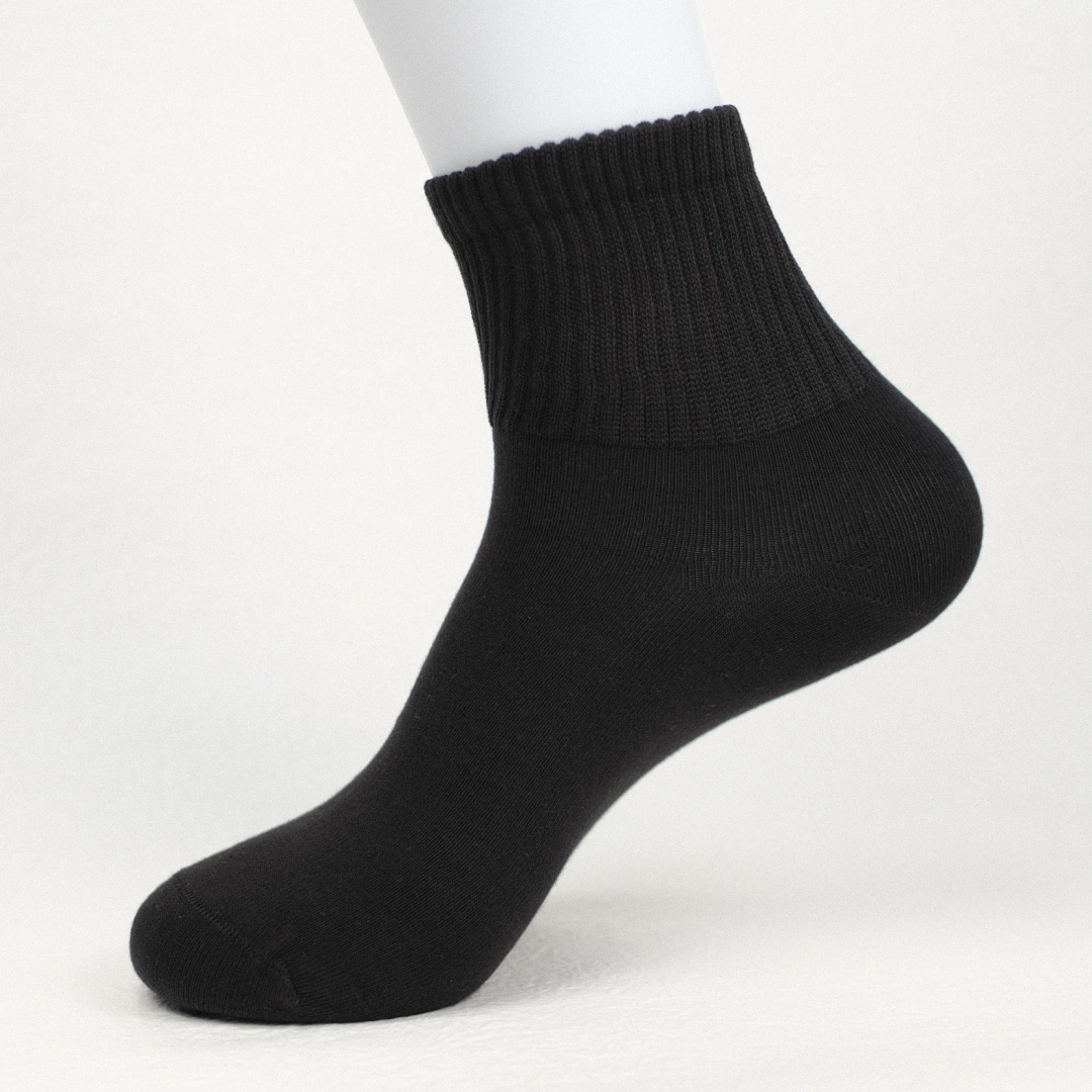 Men's 98% Cotton High-Density Ribbed Crew Socks - detail photo showing soft cotton-rich comfort