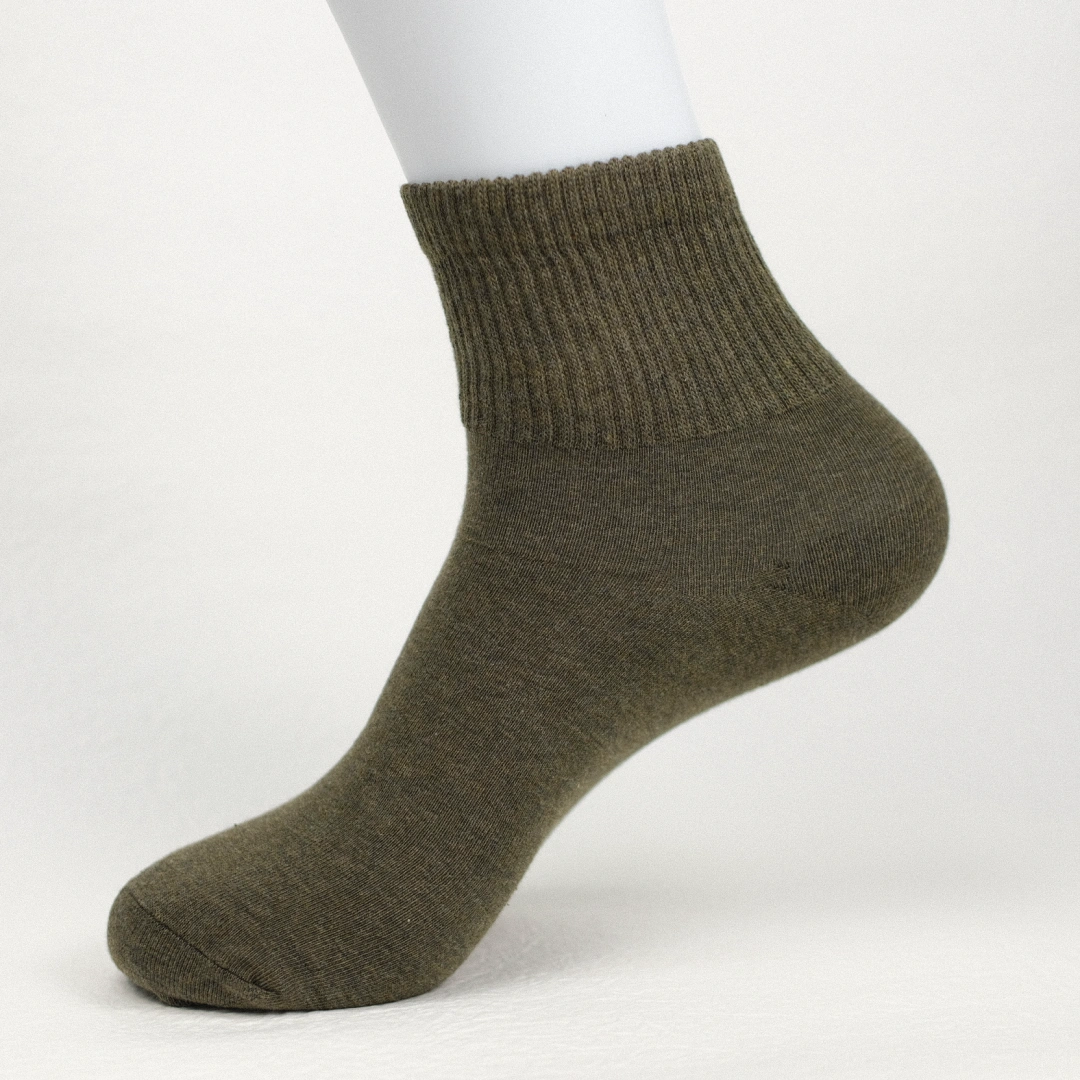 Men's 98% Cotton High-Density Ribbed Crew Socks - detail photo showing soft cotton-rich comfort