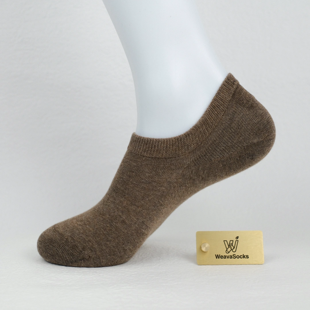 Men's 92% Cotton Ultra-Soft Heathered No-Show Socks - product photo showing soft cotton comfort