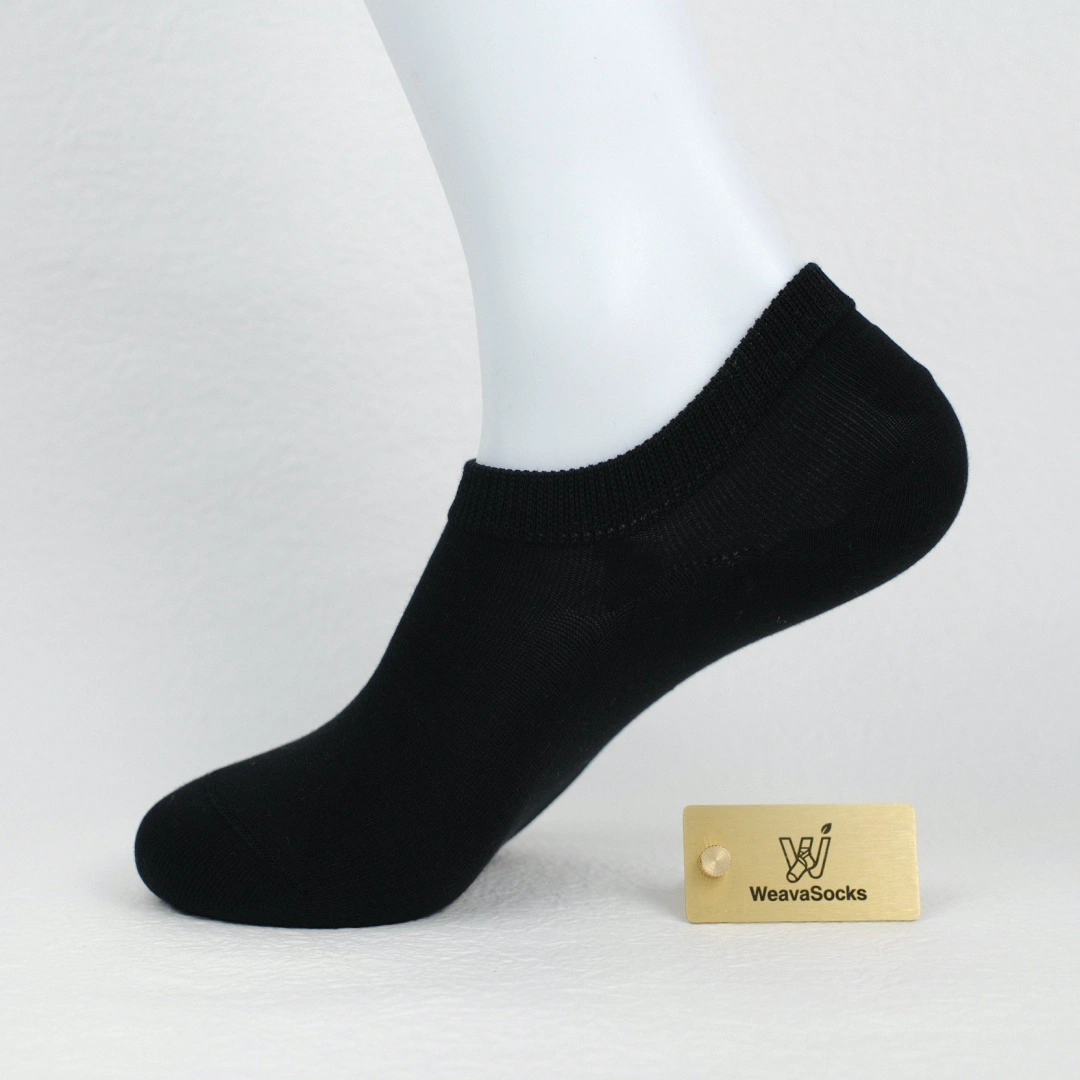 Men's 92% Cotton Ultra-Soft Heathered No-Show Socks - product photo showing soft cotton comfort