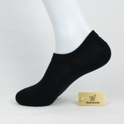Men's 92% Cotton Ultra-Soft Heathered No-Show Socks - product photo showing soft cotton comfort
