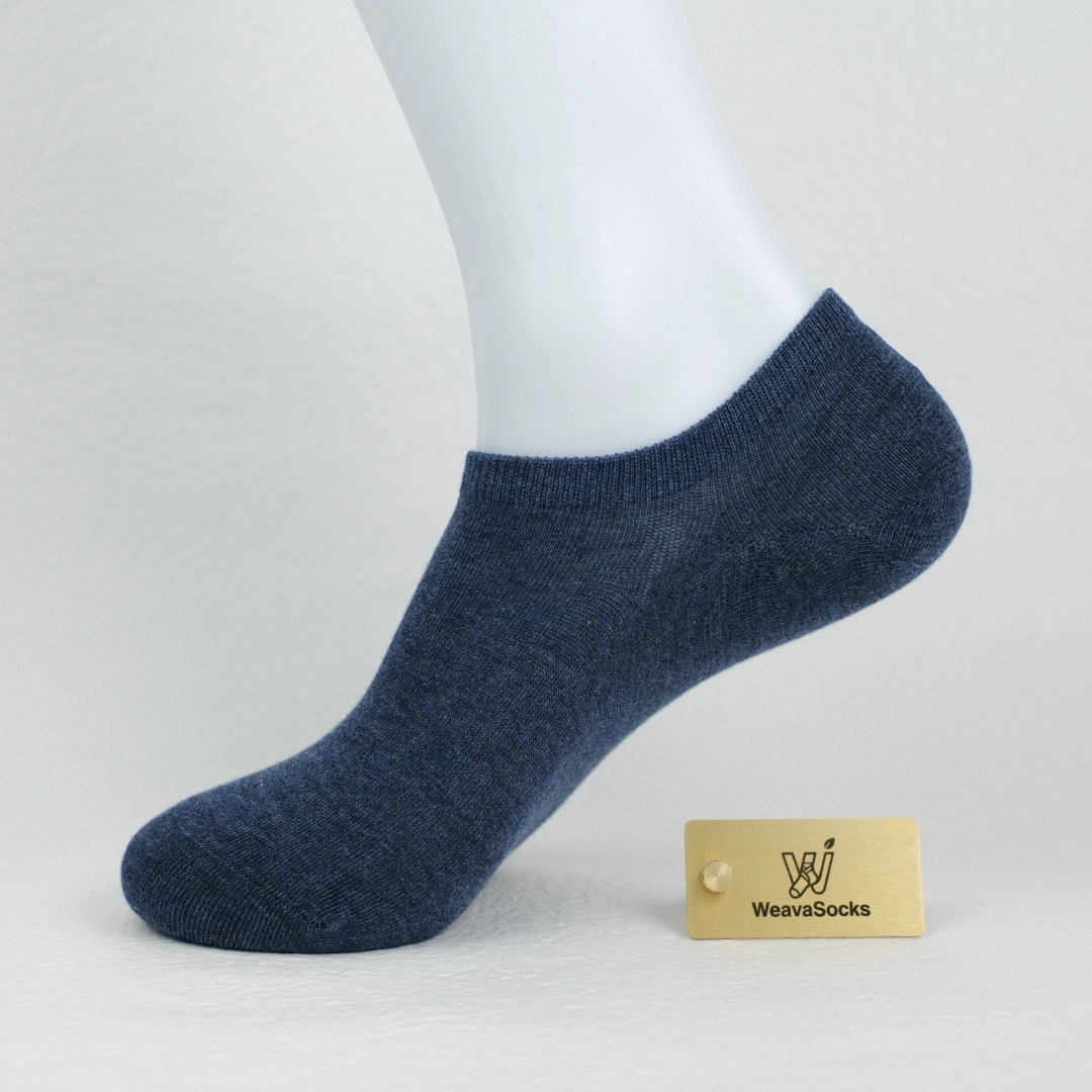 Men's 92% Cotton Ultra-Soft Heathered No-Show Socks - product photo showing soft cotton comfort