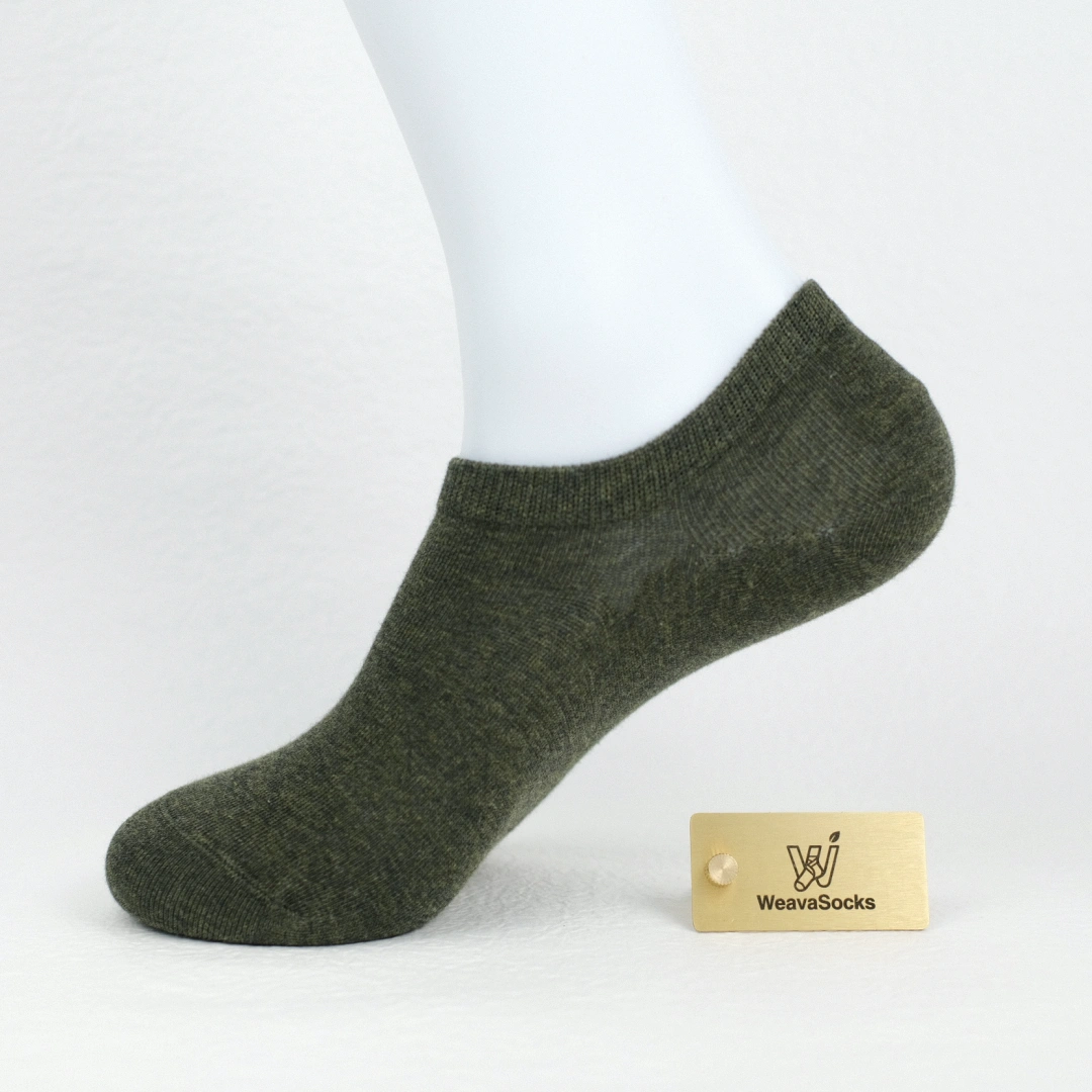 Men's 92% Cotton Ultra-Soft Heathered No-Show Socks - product photo showing soft cotton comfort