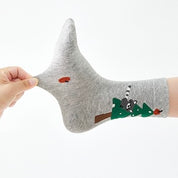 Kids' Combed Cotton Blend Cute Animal Crew Socks (5-Pack)