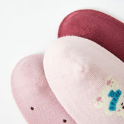 Girls' Combed Cotton Blend Cute Bear, Hearts & Bows Crew Socks (5-Pack)